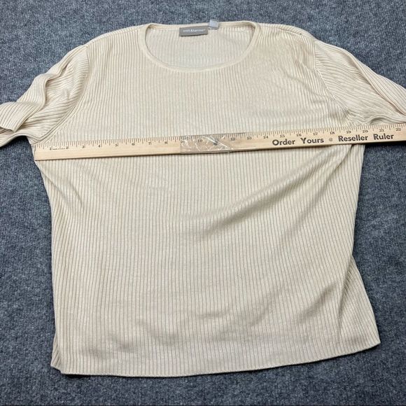 Women's Croft & Barrow Cowl Knit Sweater blouse top yellow tan - Picture 3 of 7